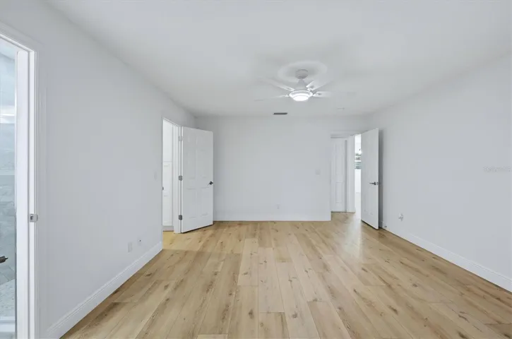 Primary bedroom from back to front.  Garage is just across the hall