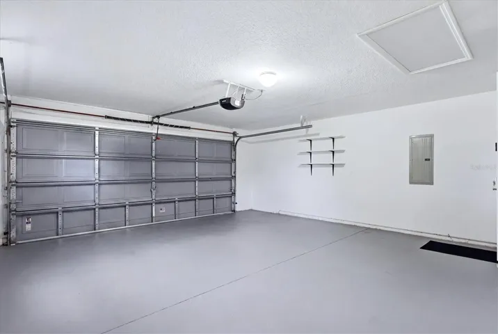 Spacious and clean 2 car garage with automatic door opener