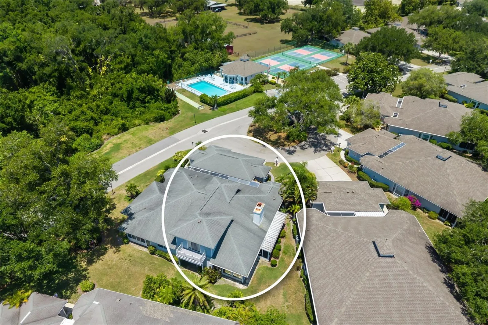 Drone shot of the property