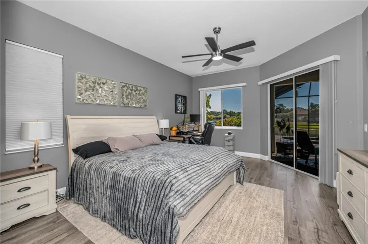 Walk into Primary Bedroom with Natural Light and Pool access