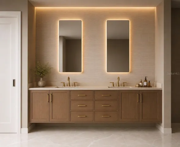 Primary bath floating vanity
