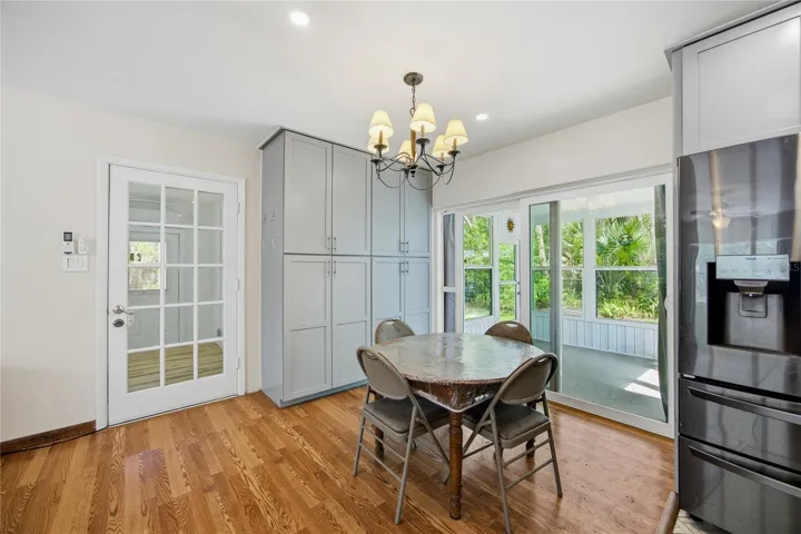 Dining area with lots of cabinents