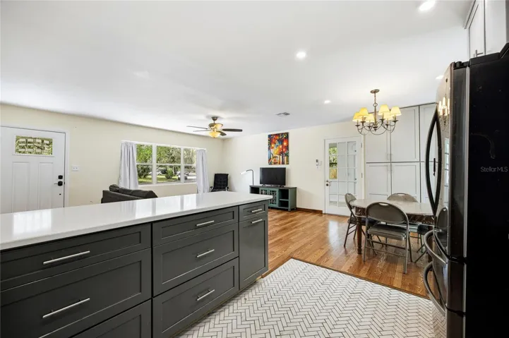 Kitchen view to living area