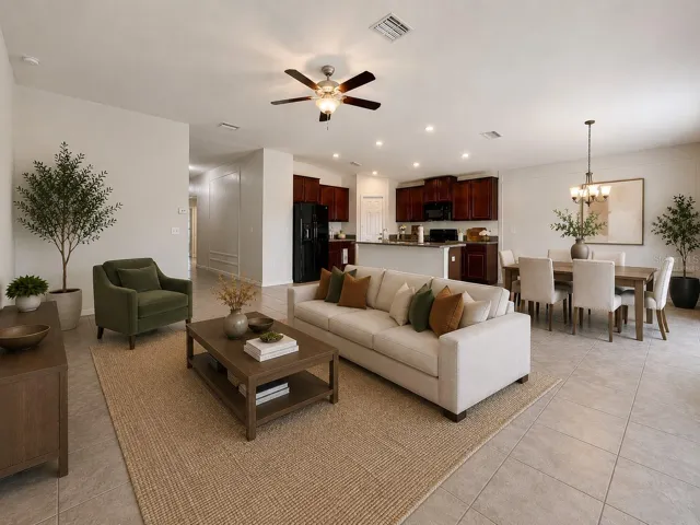 Virtually staged living room.