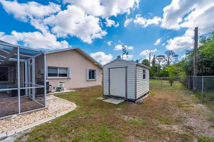 Storage shed, pool equipment