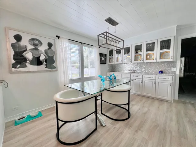 Dining room with built in hutch