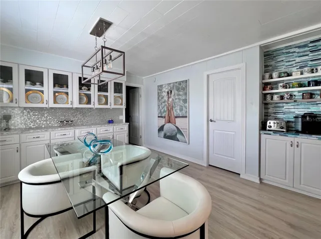 Dining room with built in hutch