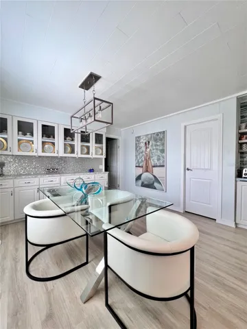 Dining room with built in hutch