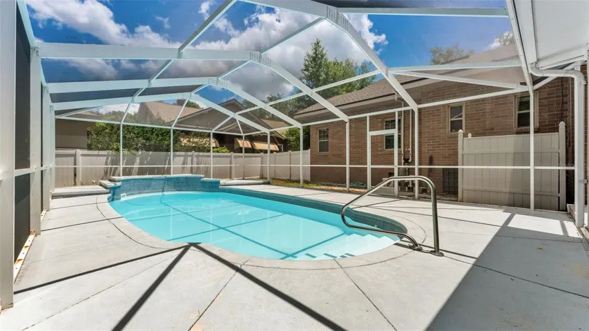 Solar Heated Saltwater Pool with Waterfall