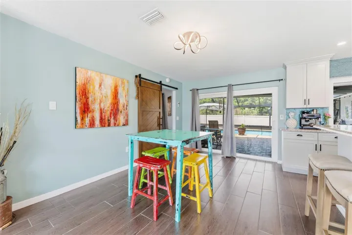 Bright Breakfast Nook with Pool View