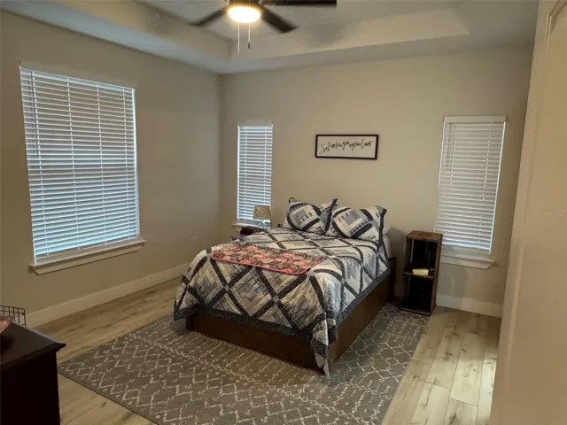 Primary bedroom with Tray Celing