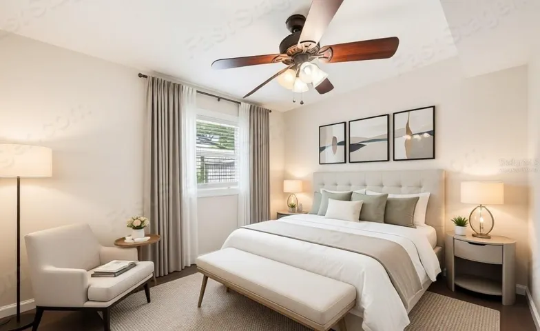 Virtually staged 3rd bedroom