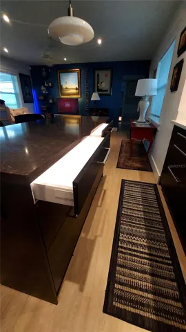 Island with Lighted Drawers