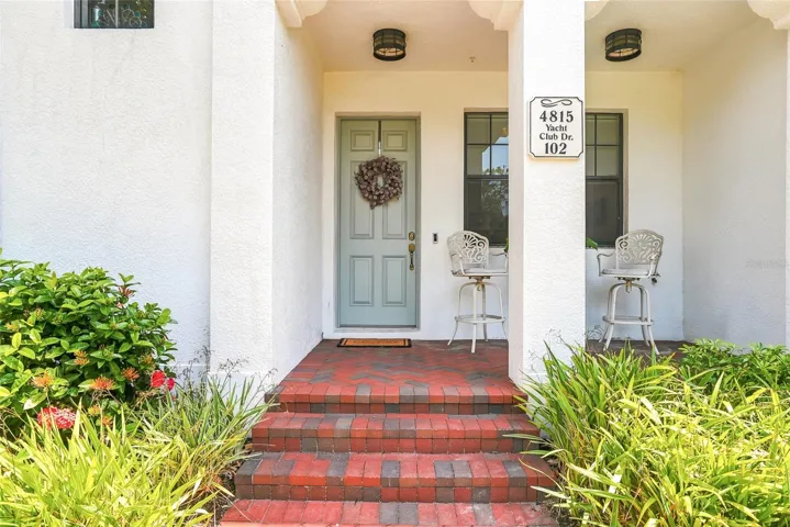 Beautiful paved brick entrance.