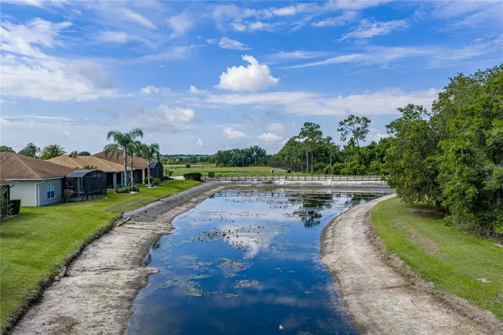 Pond behind house