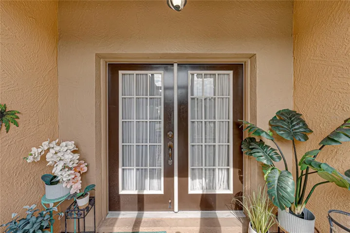Glass double front doors