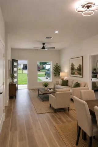 “Some images have been virtually staged using AI to illustrate potential furnishing. Property is currently unfurnished.”