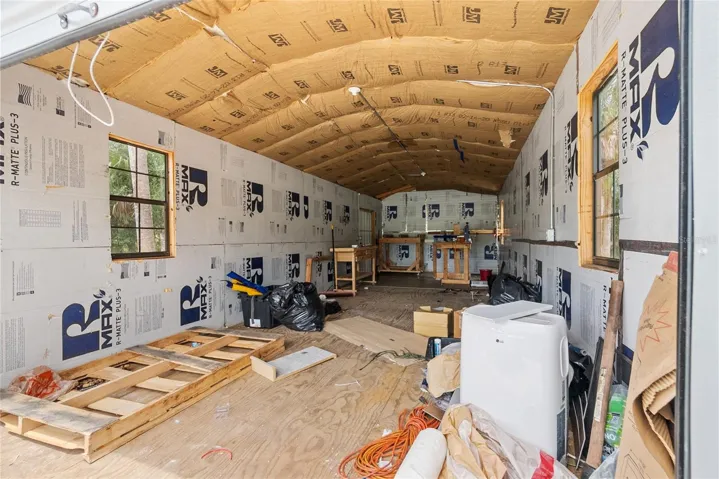 Interior of workshop shed
