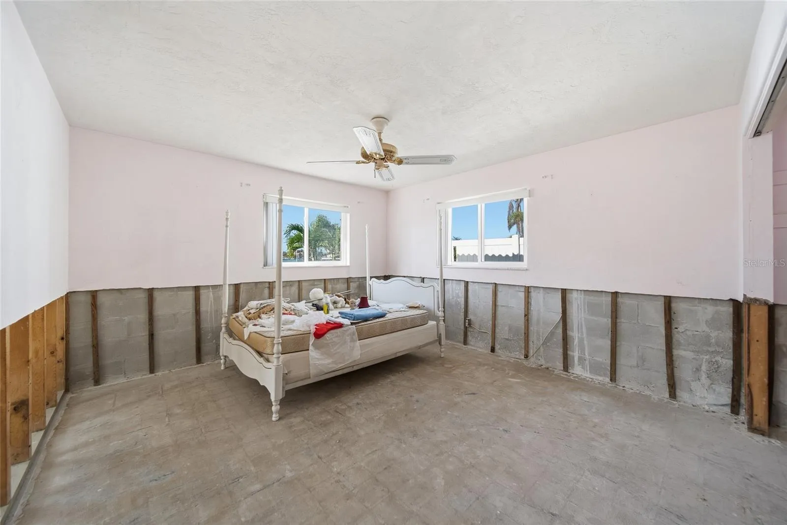 Existing third bedroom windows look south and west.