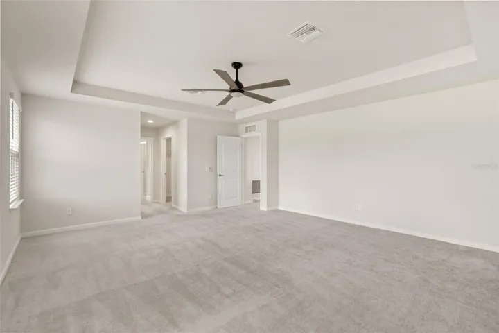 Massive upstairs primary with two walk in closets and an oversized bathroom with huge walk in shower!