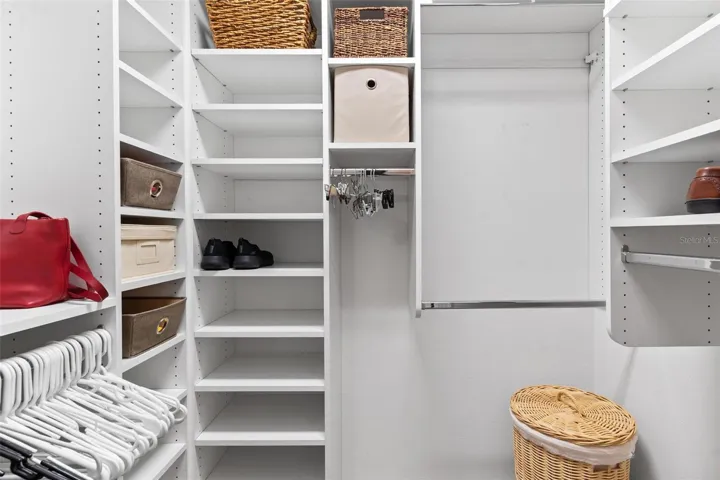 Custom walk-in closet in Primary Bedroom.