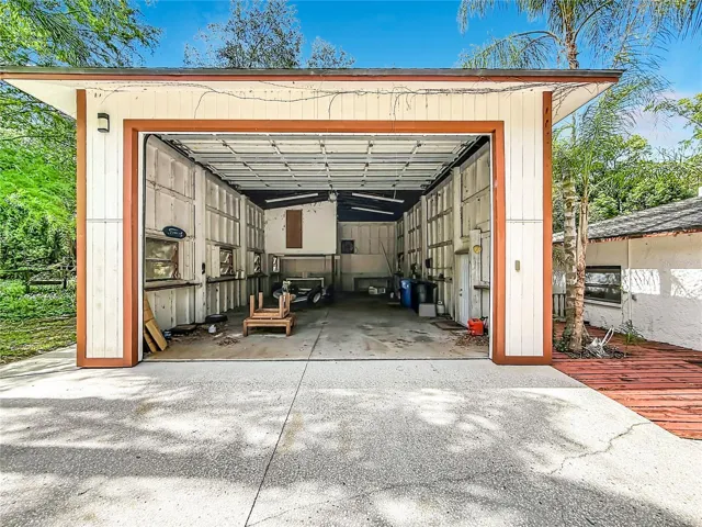 2065 Brady front view of RV garage 45 deep x 23 wide with a 20 ft wide door that is 13 feet tall...