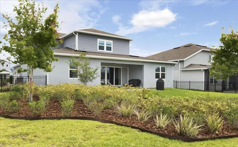 Backyard with extensive landscape package