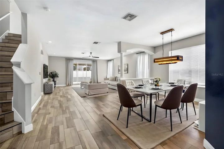 Dining room and living room