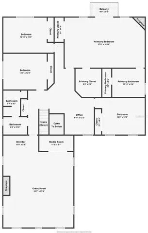 Flr plan with approx room measurements and flr plan