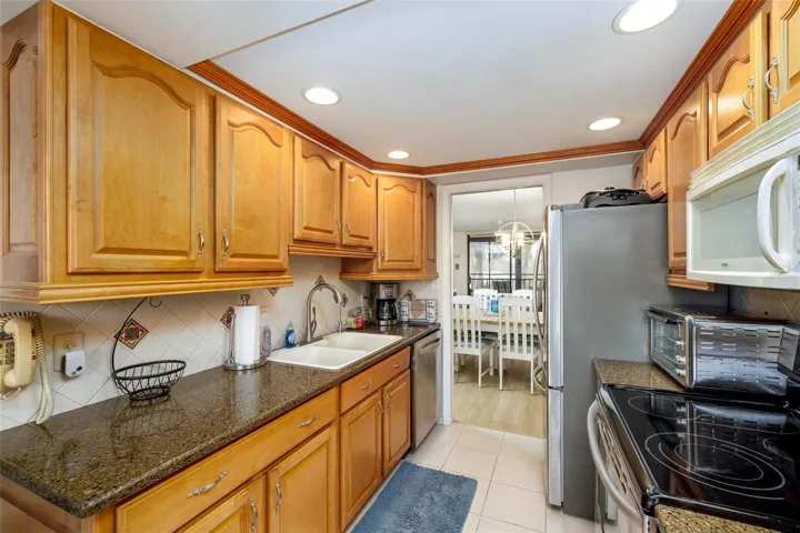 Galley Kitchen with eat in space