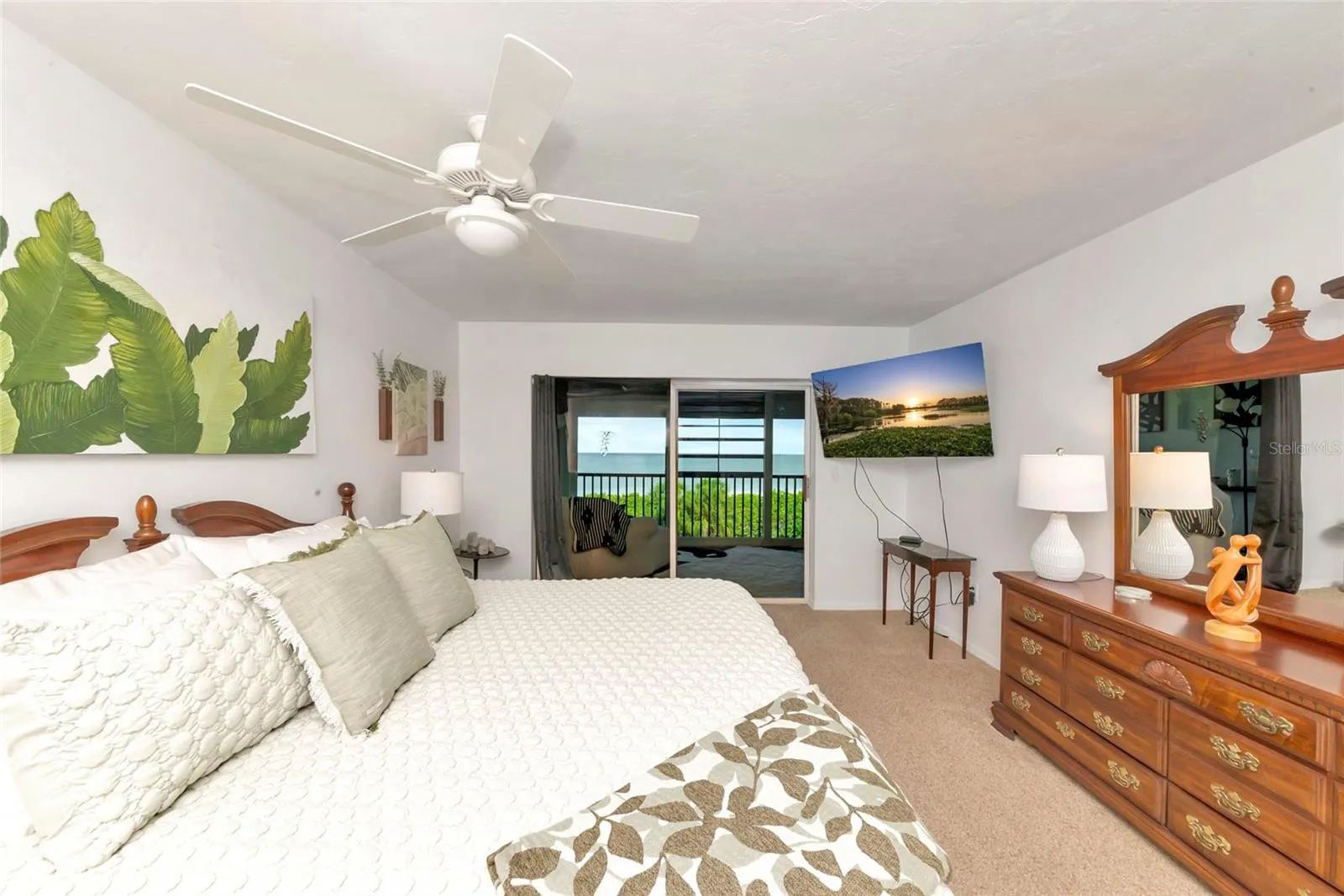 Primary Bedroom with a beautiful gulf view