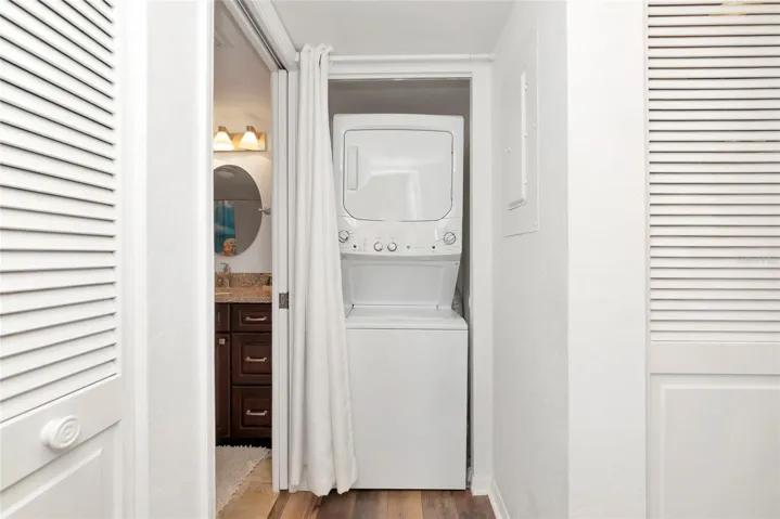 Stacked washer and dryer