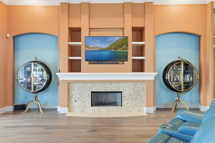 Wood burning fireplace with gas starter