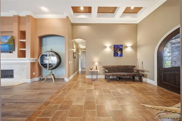 Front door into foyer and living room