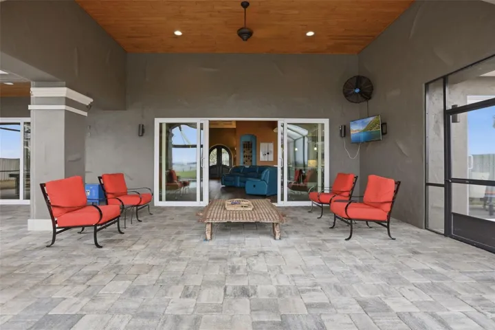 Recessed lighting and wood ceiling details