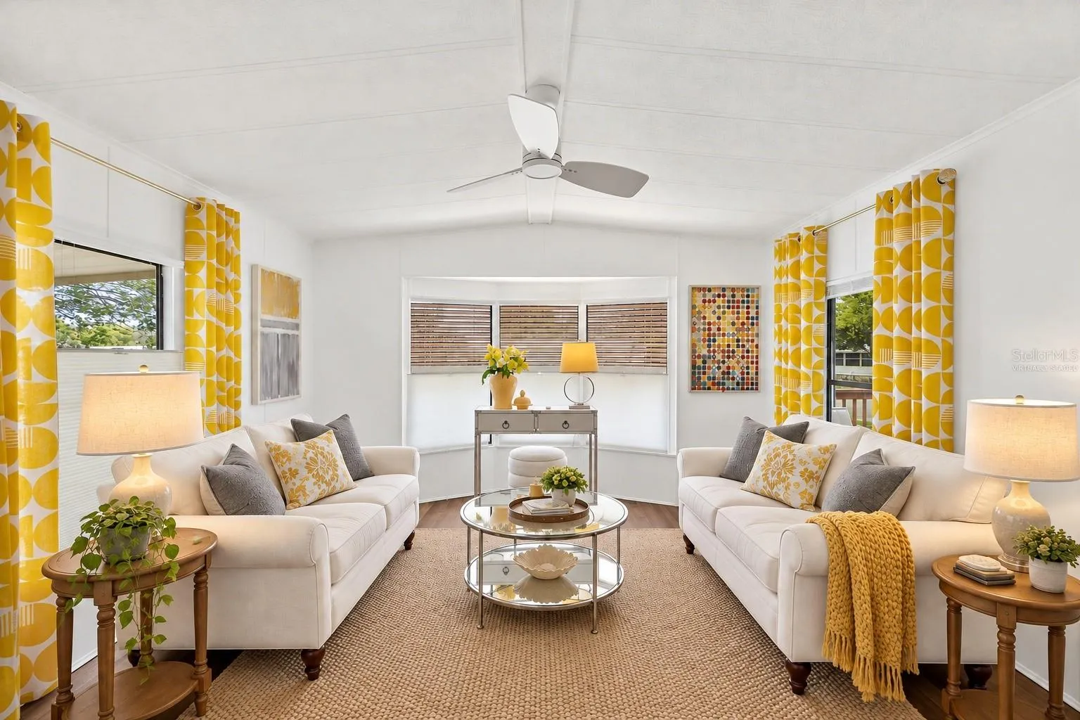 Two sofas are virtually staged