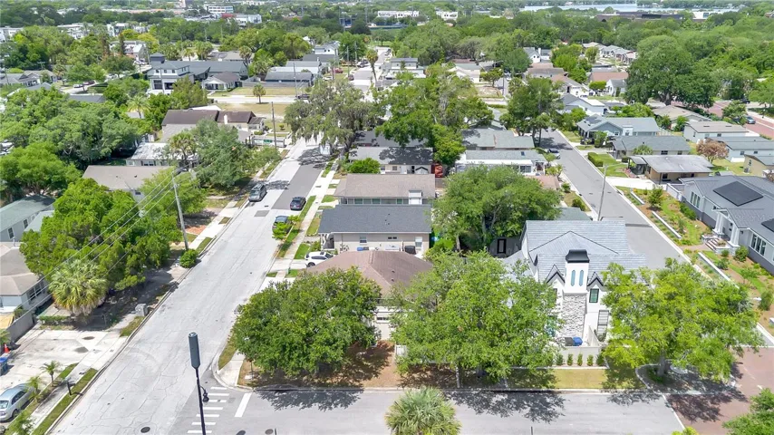 Aerial view facing west