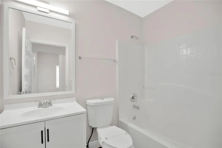 Guest bath features new vanity