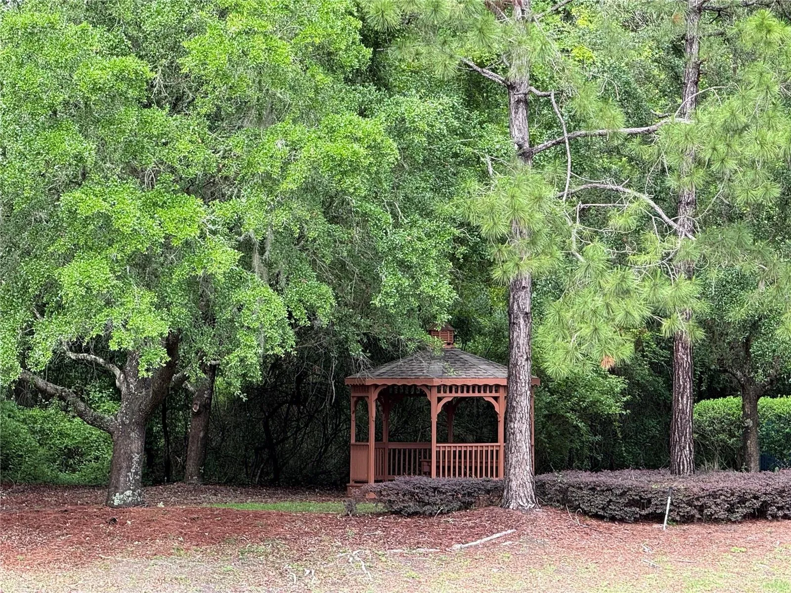 Gazebo steps from house.
