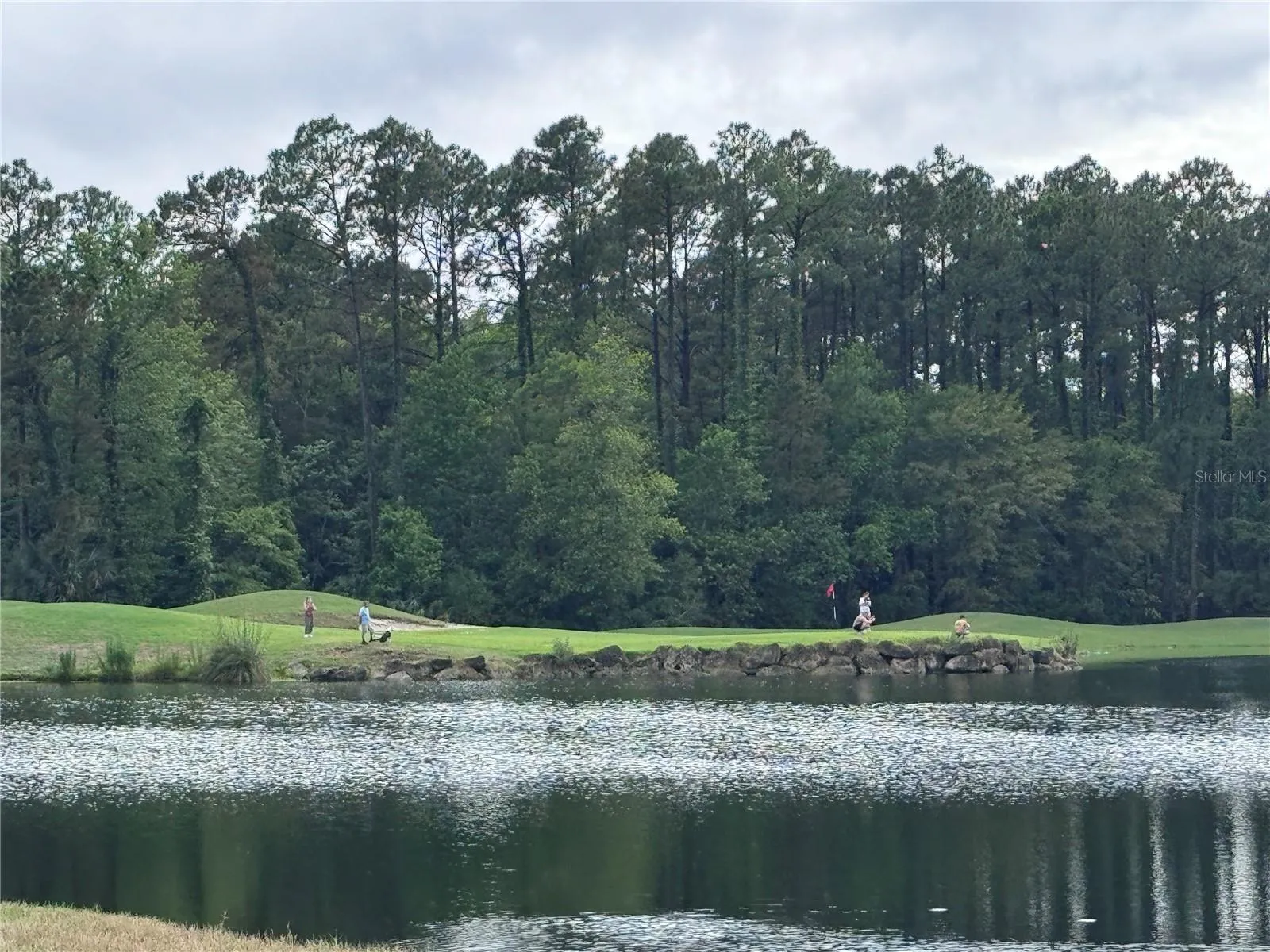 Golf Course with ponds.