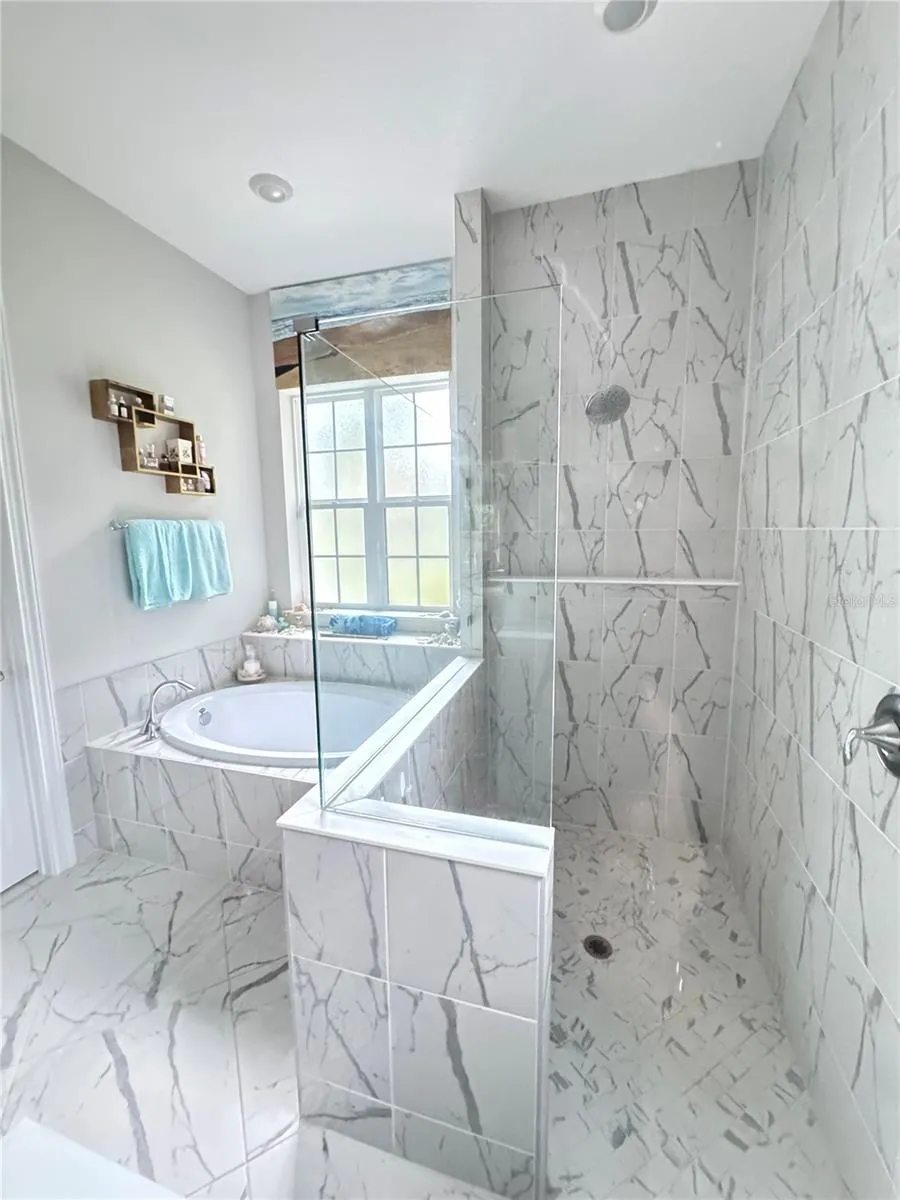 large shower in primary bath