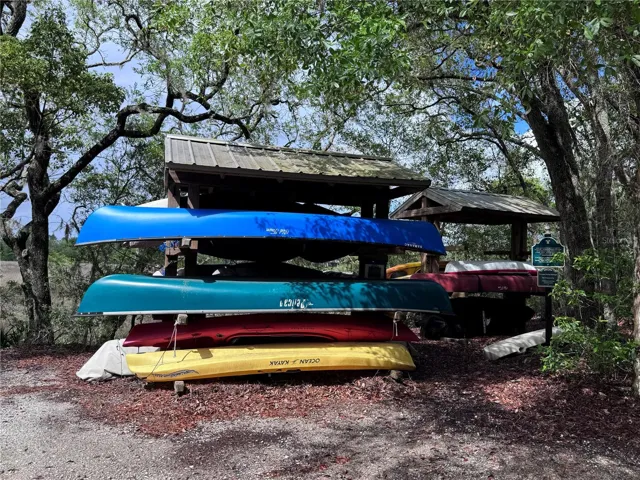 Kayak storage and launch.