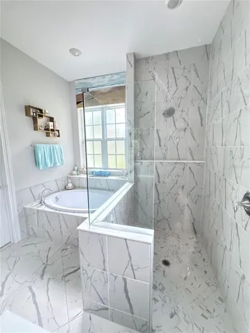 large shower in primary bath