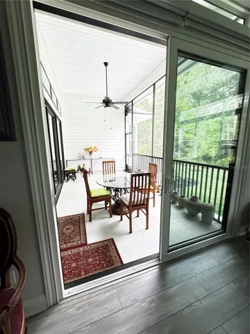 Lanai off the Gathering room with sliders that open to outside.