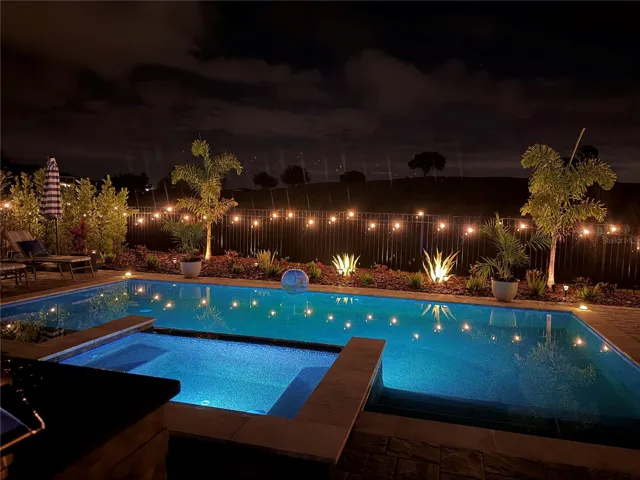 Beautiful lighting around pool