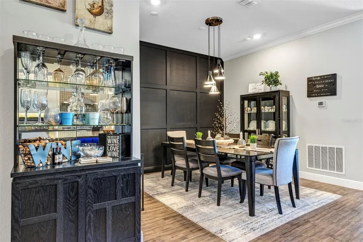 Bar area and dining room