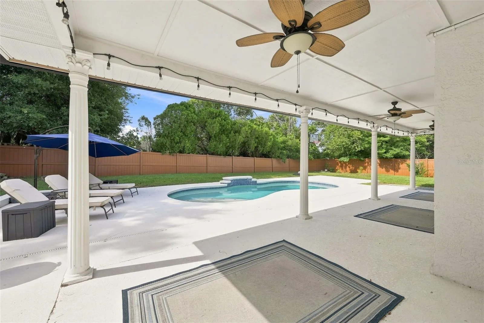 large covered lanai
