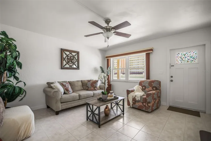 This living room is vary airy letting in the natural light