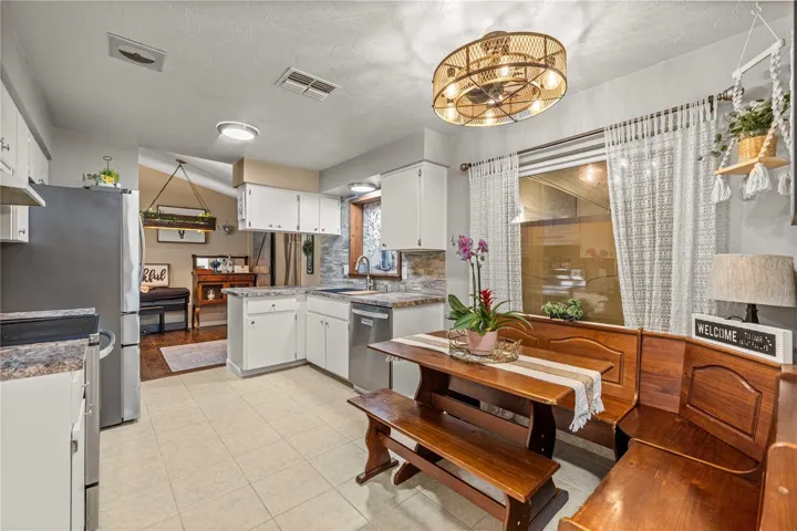 Eat-in Kitchen space with updated fan