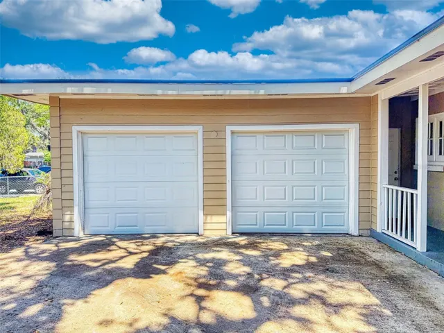 inside of oversized 2 car garage